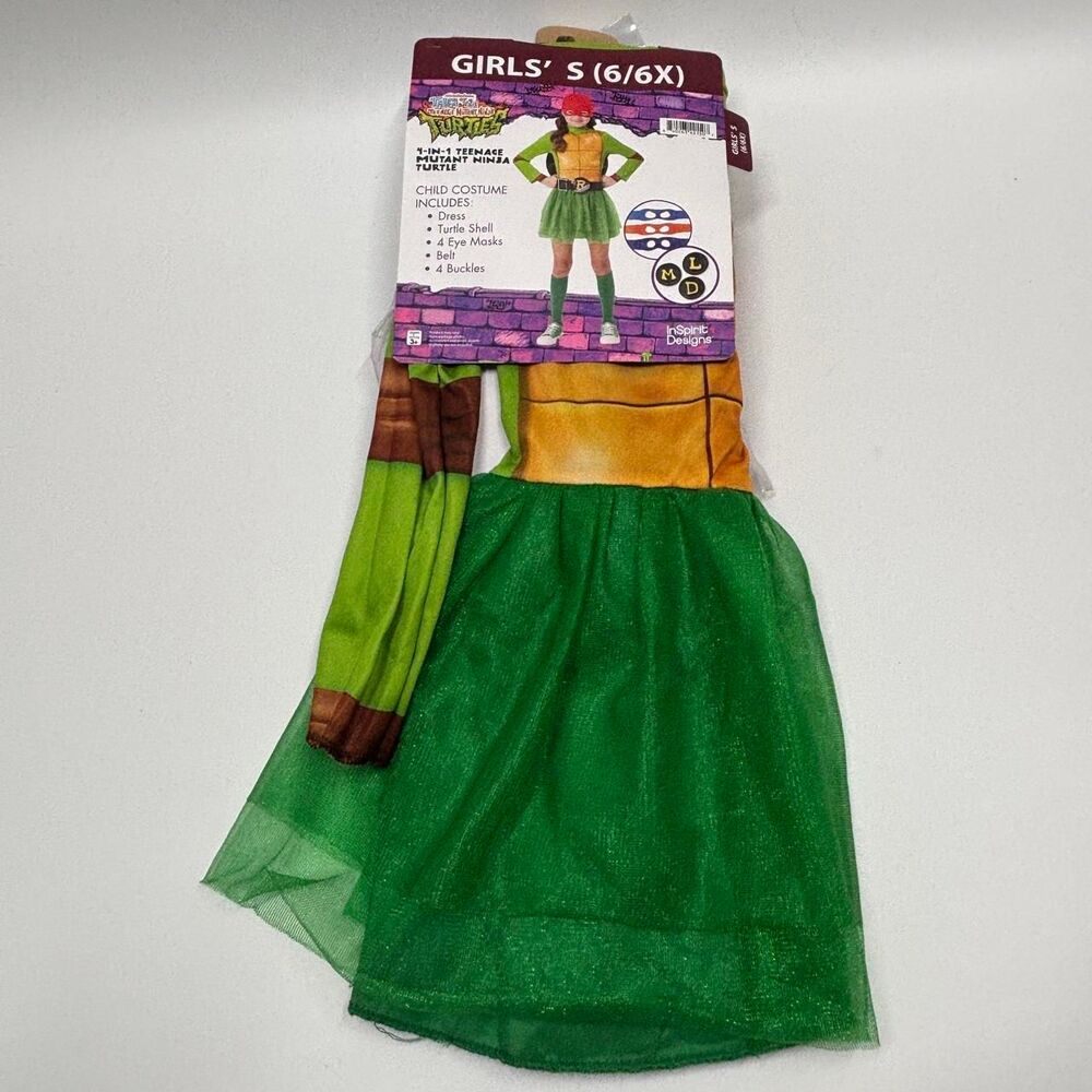 NWT Teenage Mutant Ninja Turtles Girls Halloween Costume Dress Sz S 6 6x